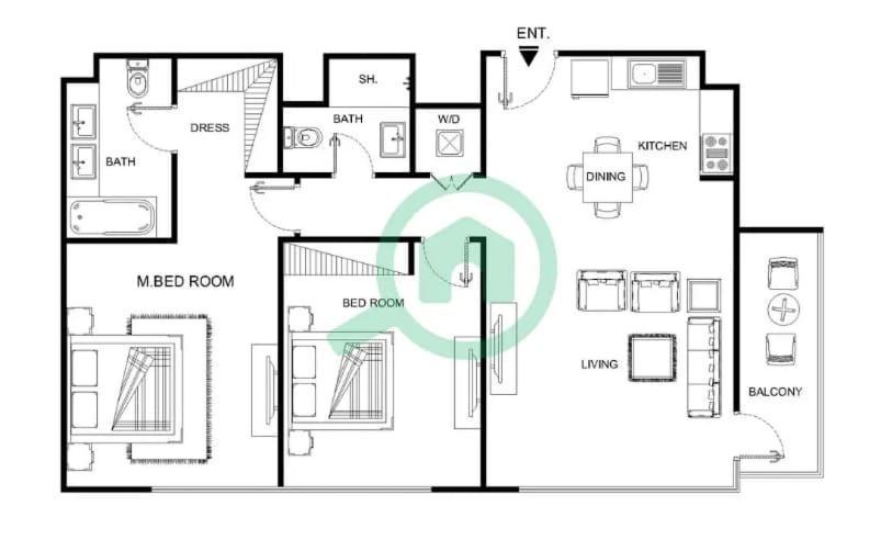Full Luxury In 2 Bedroom With Skycraper Views Apartment Dubai